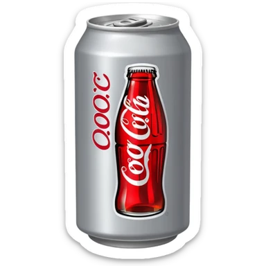 Tin diet Coke emoji only grey tin with red writing sticker