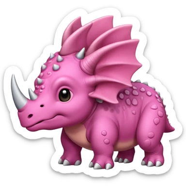 Triceratops cute pink 2d sticker