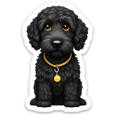 Black labradoodle  sticker
