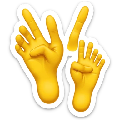 yellow feet doing the peace sign sticker