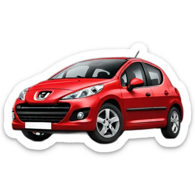 A red peugeot 207 sticker