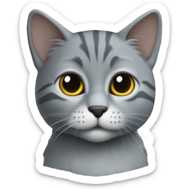 Gato  gris oscuro azul ruso sticker