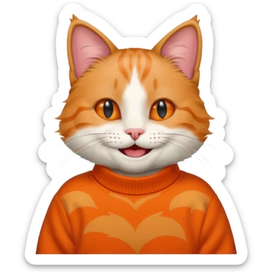 happy cat in a balenciaga sweater sticker