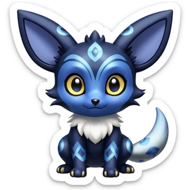 Shiny Cute Adorable Umbreon-Noibat-Meowstic-Hybrid-Creature with pattern-markings sticker