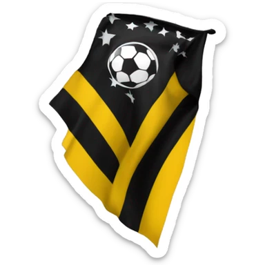 Genera un emoji de una bandera con franjas verticales negras y amarillas alternadas, representando los colores del Club Atlético Peñarol. sticker