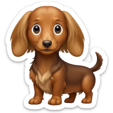 Long haired Weiner dog sticker