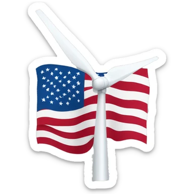 Wind turbine and usa flag sticker