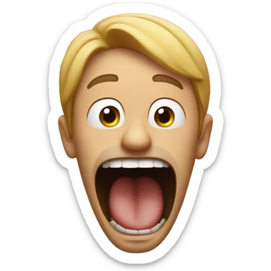 A guy opening mouth and a flies went inside  sticker