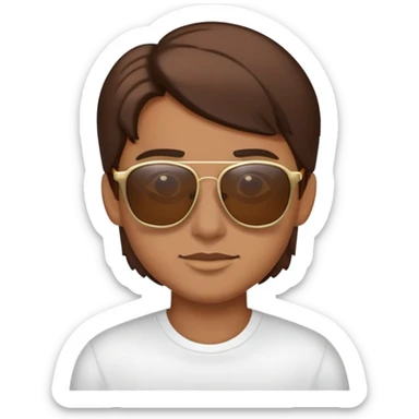 a person with sunglasses and brown hair slickbacked sticker