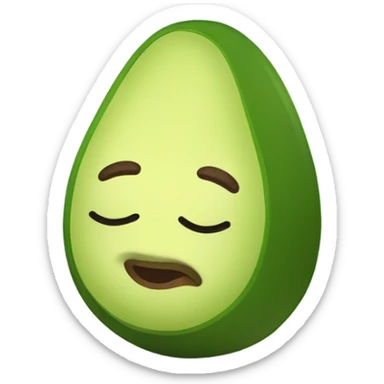Generate a sleeping avocado emoji with a nightcap, symbolizing good sleep for proper nutrition. sticker