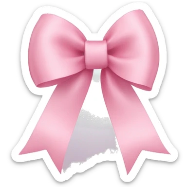 light pink ribbon bow sticker