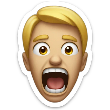 Screaming in fear sticker