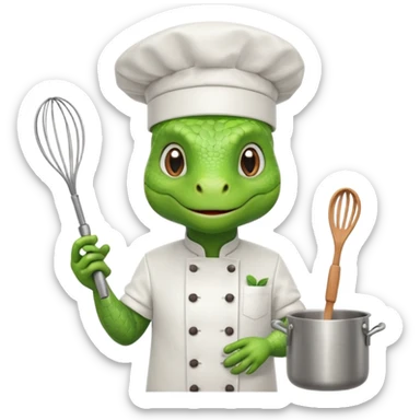 iguana chef with counter sticker