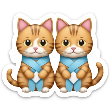 get well soon with cats sticker