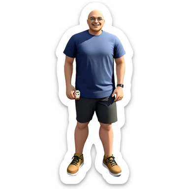 bald boy enjoying outdoors sticker