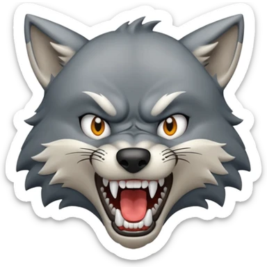Wolf snarling sticker