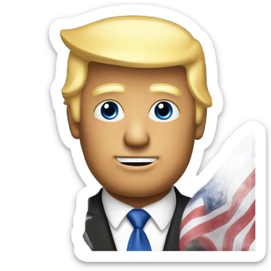 Trump with American flag  sticker