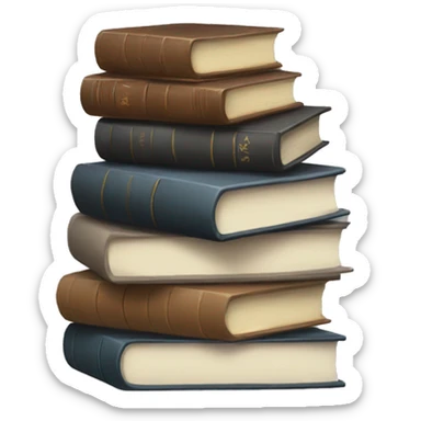 neutral stack of books sticker