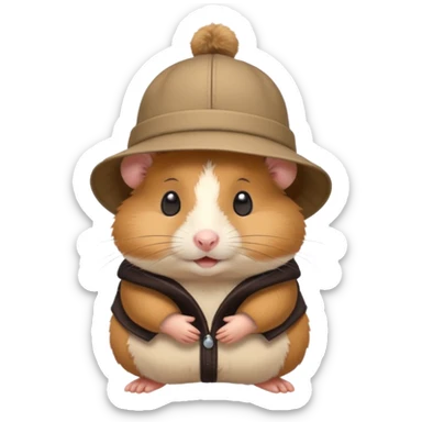 hamster with hat sticker