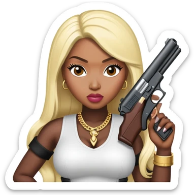 Nicki Minaj with a gun  sticker