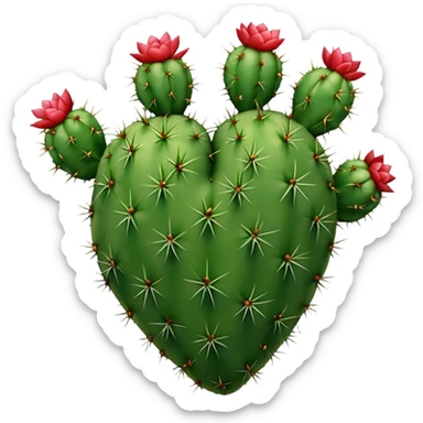 Cactus heart with thorns sticker