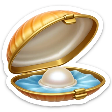 Girly clamshell with pearl inside sticker