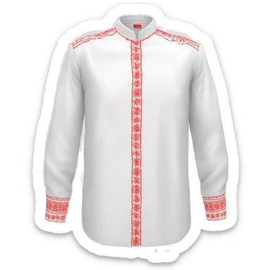 Shirt 👚 vyshyvanka, white with red embodiary sticker