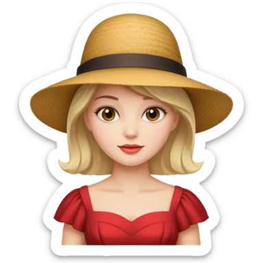 woman wit hat and dress sticker