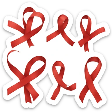 red ribbon  sticker