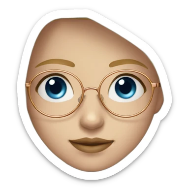 A Russian Girl with Blue eyes, Rosegold glasses and Blond hair sticker