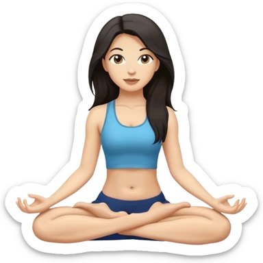 Female yoga teacher, dark long hair sticker