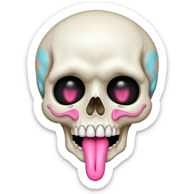 Skeleton with tounge out sticker