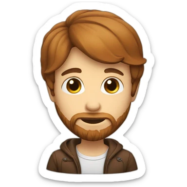 face camera boy chestnut with beard sticker