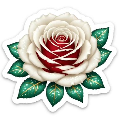 Glitter White Roses sticker