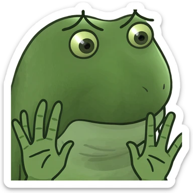 A face with its younger sticking out and two hands to the side sticker