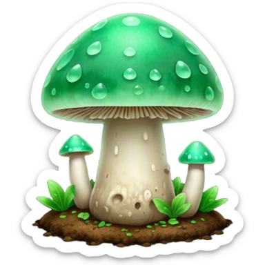 jade glowing magic mushroom with dirt sticker