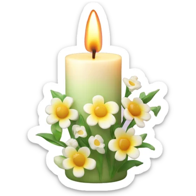 Spring candle with flowers  sticker