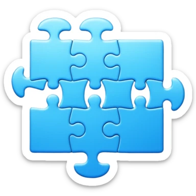 Blue puzzle sticker