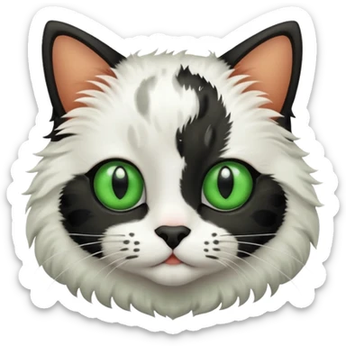 A cat with white and black spots sticker