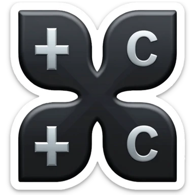 four C in each side of a plus symbol sticker
