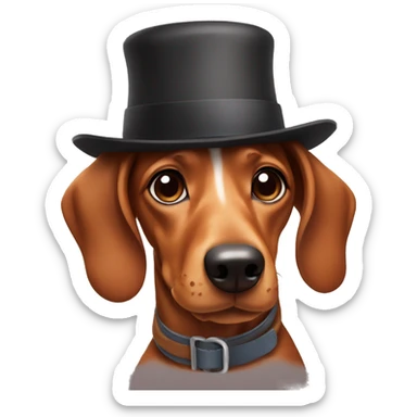 Sausage dog wearing a hat  sticker