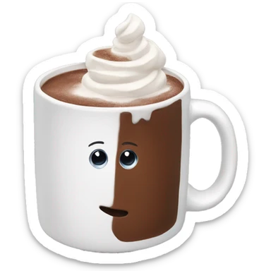 hot chocolate in white mug  sticker