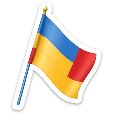 flag with three vertical bands: blue, red, and yellow, no text sticker