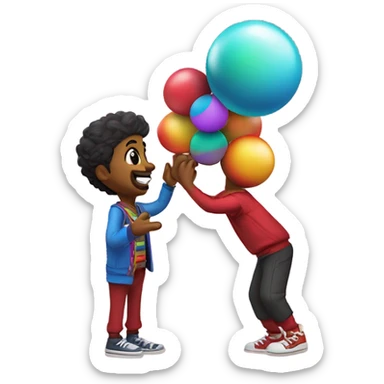 Smacka Doo smooching the Juggler sticker