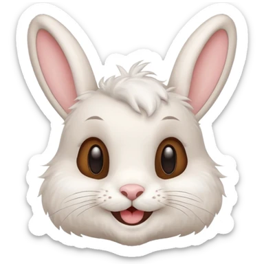 wink rabbit with a big smile sticker