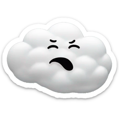 cloud face blowing wind sticker