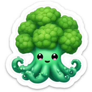 Kawaii broccoli octopus sticker