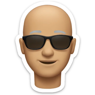 Tan bald man sunglasses sticker