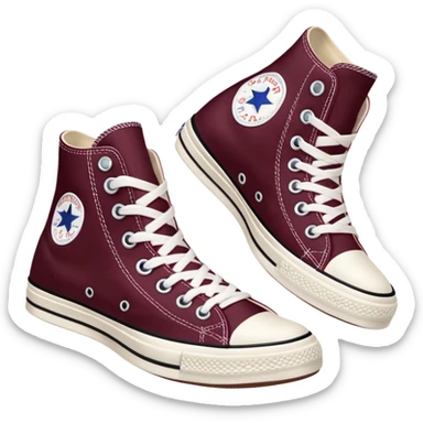 dark Burgundy aesthetic pair of Converse sticker
