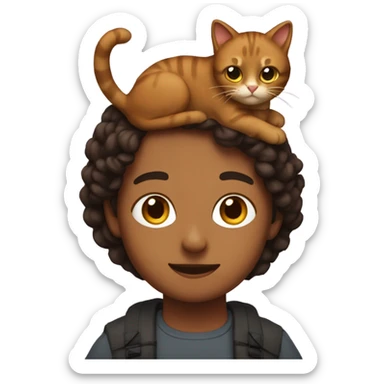Me with a brown cat on my shoulders sticker